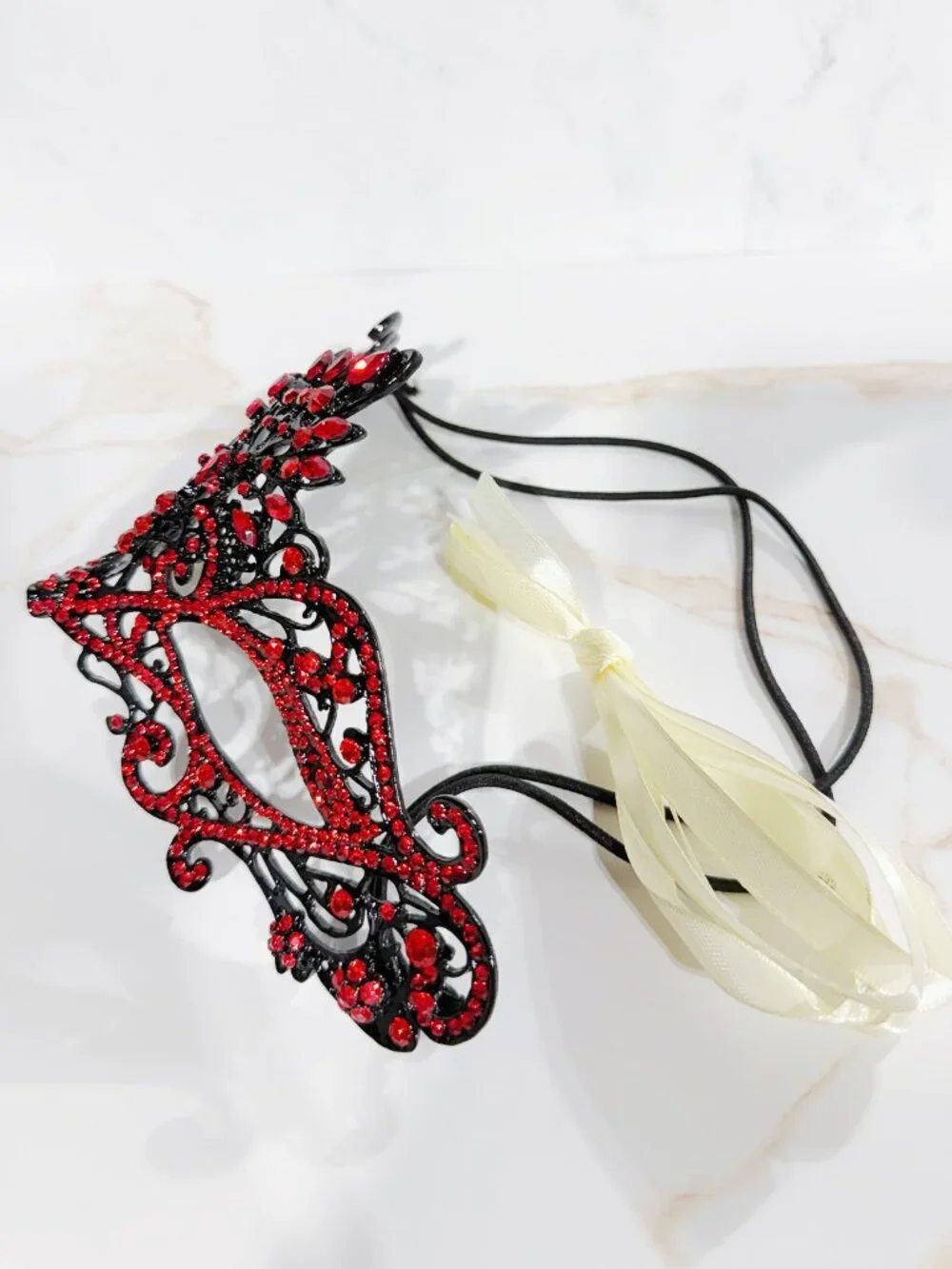 Gothic Red Masquerade Mask,Venetian Bridal Mask, Gothic Wedding Accessory